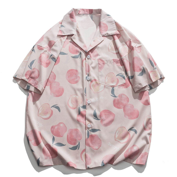 AlanBalen® - Heart Shaped Peach Short Sleeve Shirt AlanBalen