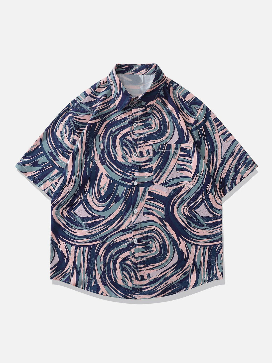 AlanBalen® - Irregular Geometric Print Short Sleeve Shirts AlanBalen