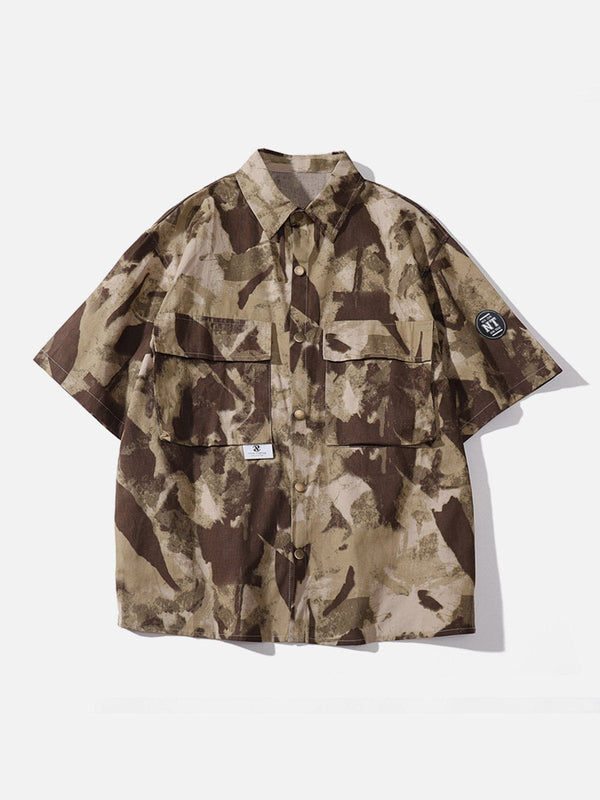 AlanBalen® - Large Pocket Camo Short Sleeve Shirt AlanBalen