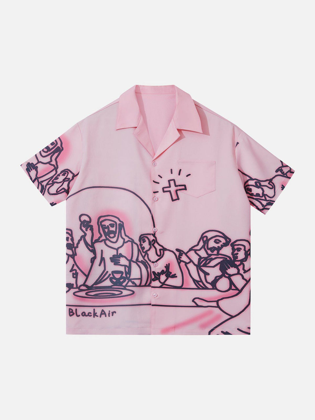 AlanBalen® - "Last Supper" Line Caricature Short Sleeve Shirts AlanBalen