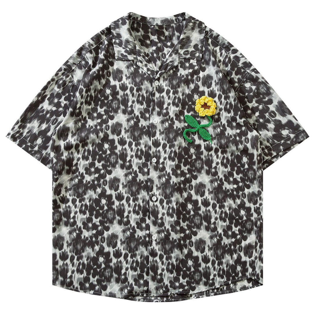 AlanBalen® - Leopard Print Short Sleeve Shirt AlanBalen