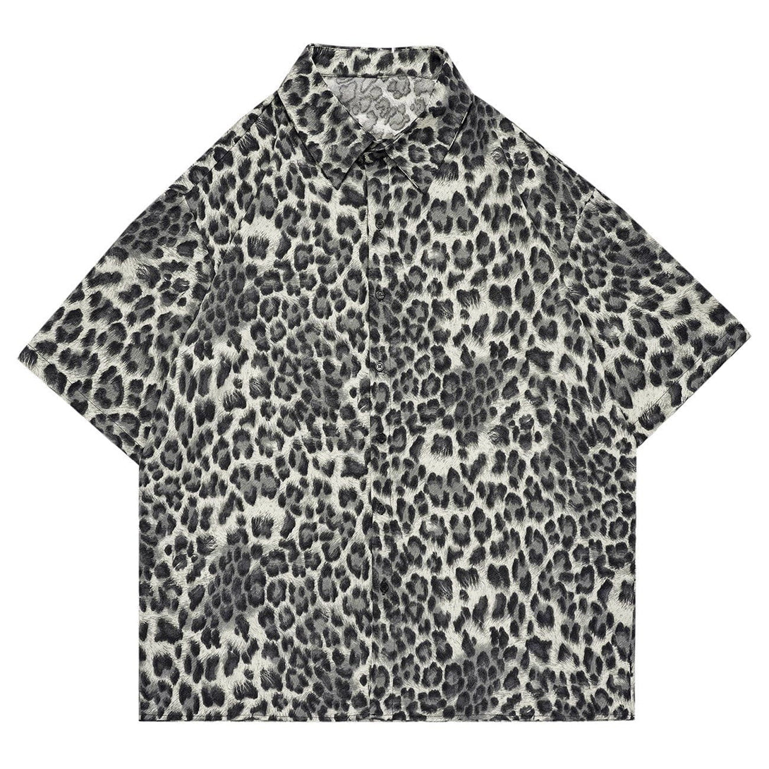 AlanBalen® - Leopard Print Short Sleeve Shirt AlanBalen