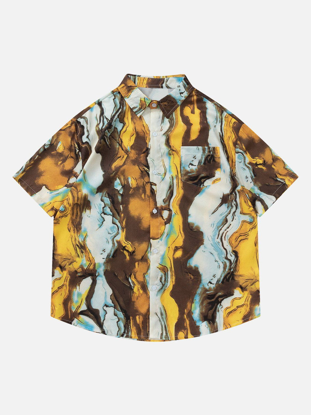 AlanBalen® - Oil Painting Elements Short Sleeve Shirt AlanBalen