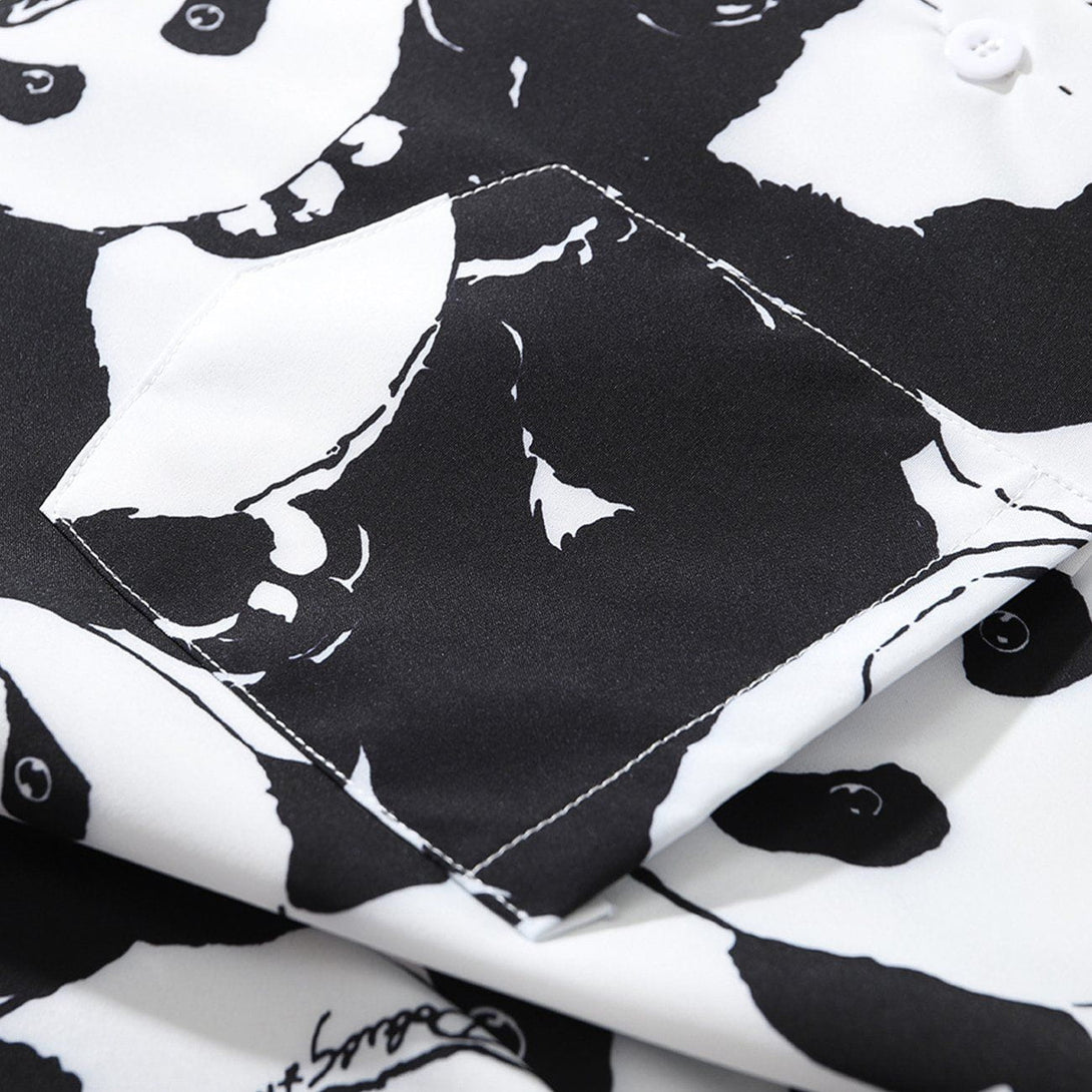 AlanBalen® - Panda Print Short-sleeved Shirt AlanBalen
