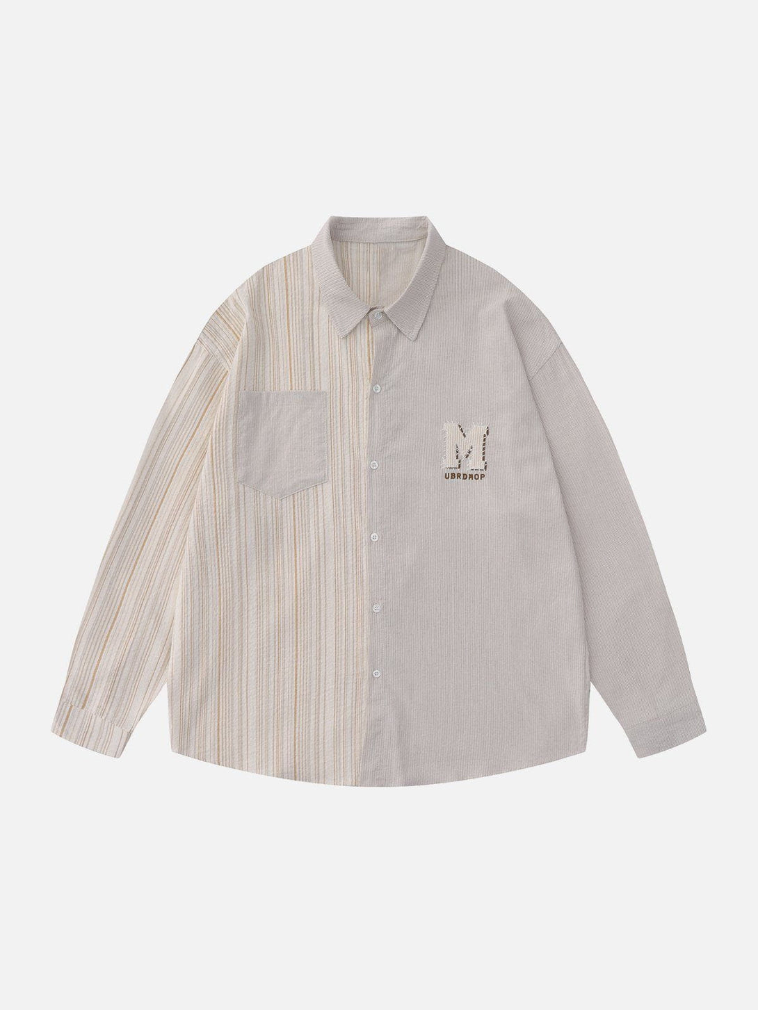 AlanBalen® - Patchwork Stripe Long Sleeve Shirt AlanBalen
