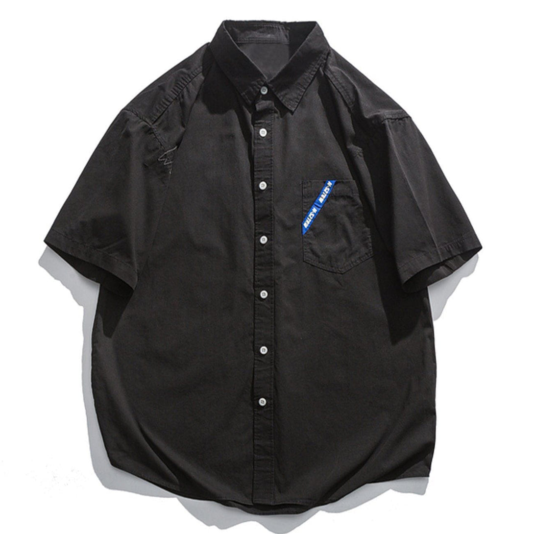 AlanBalen® - Simple Solid Color Short-sleeved Shirt AlanBalen