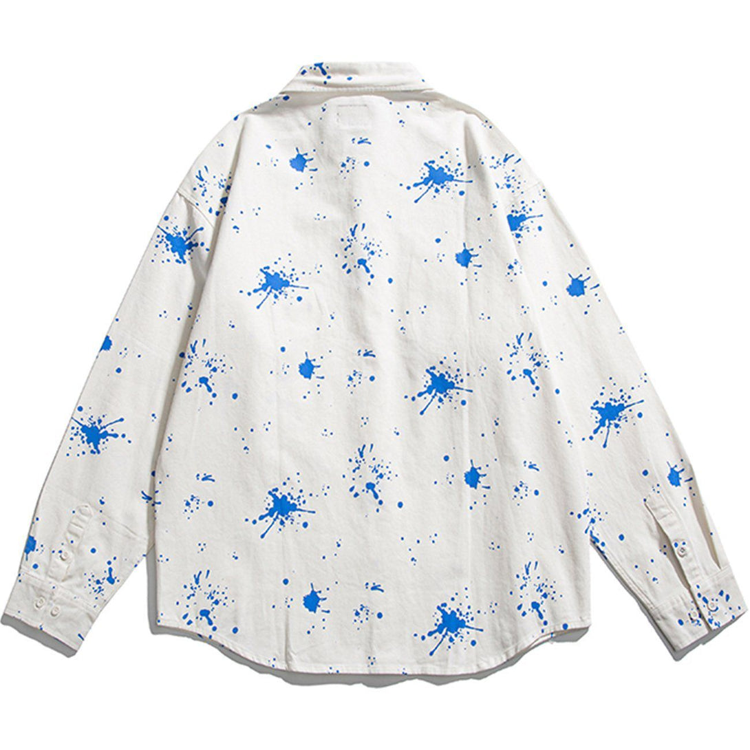 AlanBalen® - Splash Ink Print Long-sleeved Shirt AlanBalen