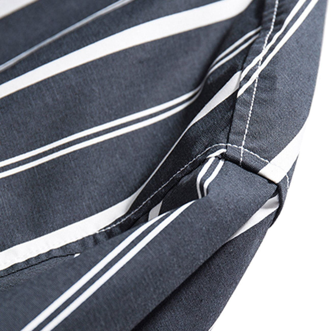 AlanBalen® - Stripe Splicing Denim Long-sleeved Shirt AlanBalen