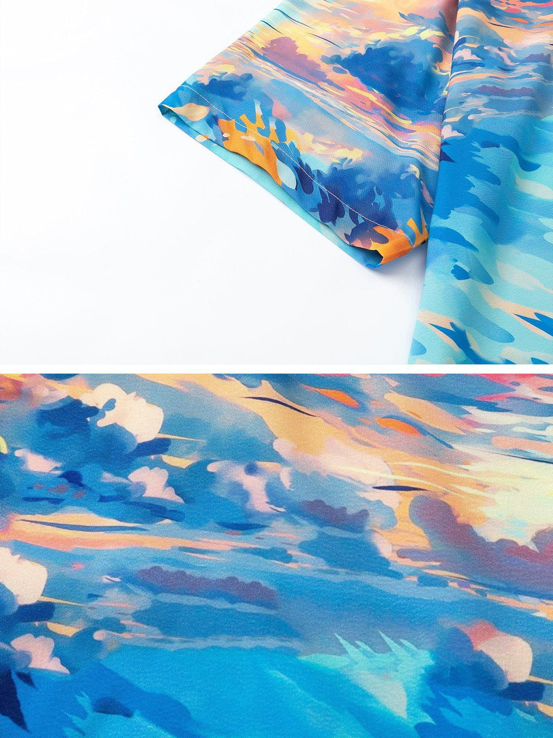 AlanBalen® - Sunset Print Short Sleeve Shirts AlanBalen