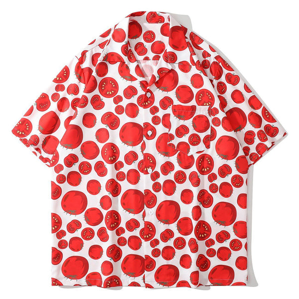 AlanBalen® - Tomato Print Short Sleeve Shirt AlanBalen