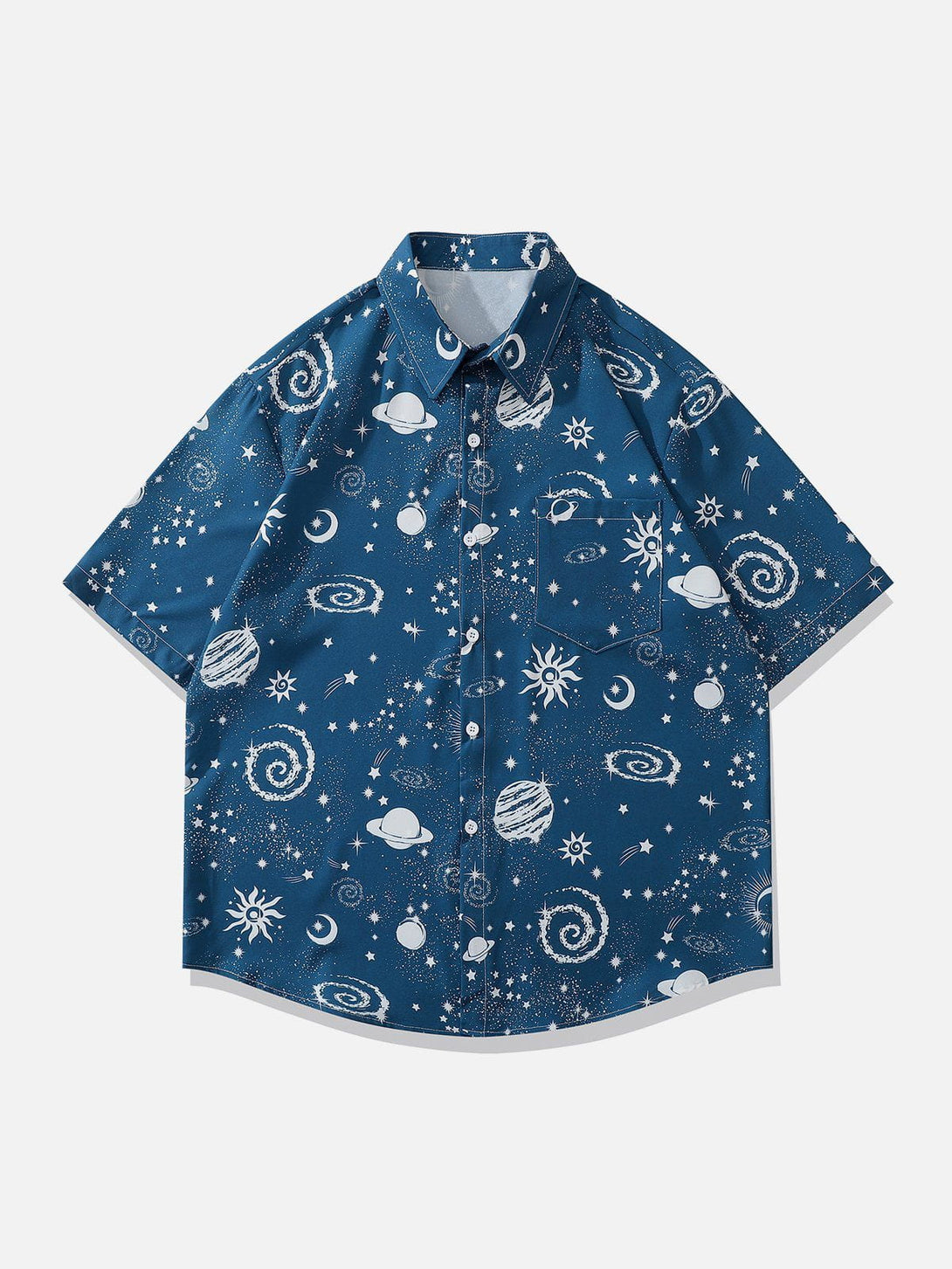 AlanBalen® - Universe Galaxy Print Short Sleeve Shirts AlanBalen