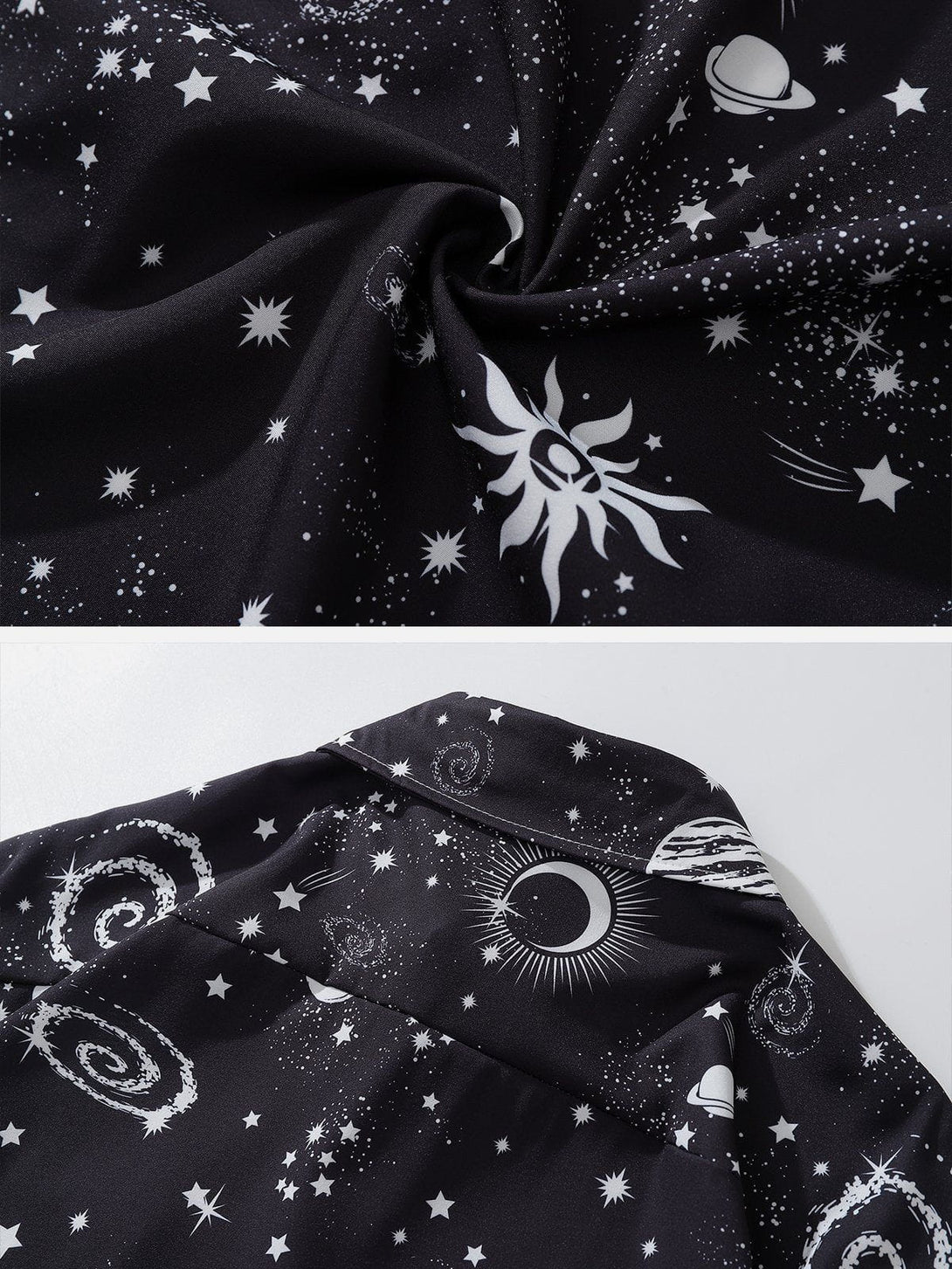 AlanBalen® - Universe Galaxy Print Short Sleeve Shirts AlanBalen