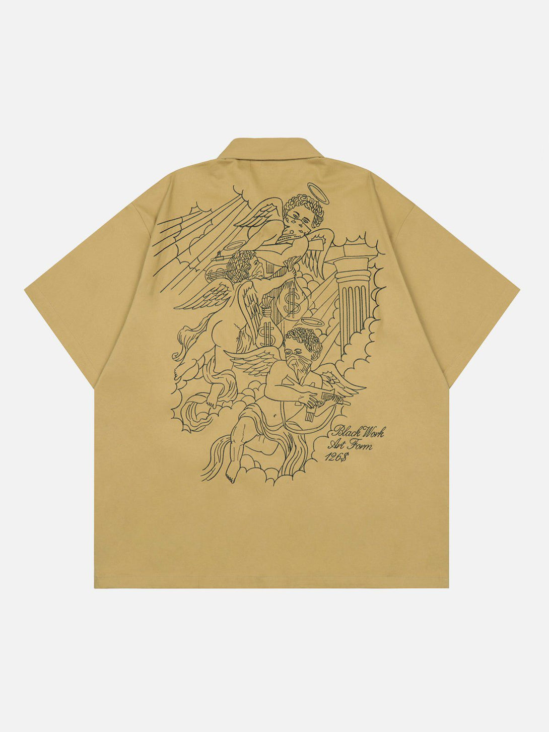 AlanBalen® - Vintage Multi Pocket Embroidered Short Sleeve Shirt AlanBalen
