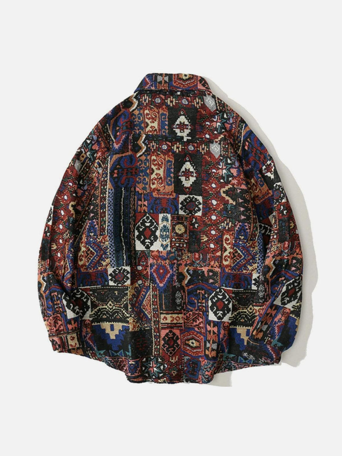 AlanBalen® - Vintage National Style Geometric Embroidery Long Sleeve Shirt AlanBalen
