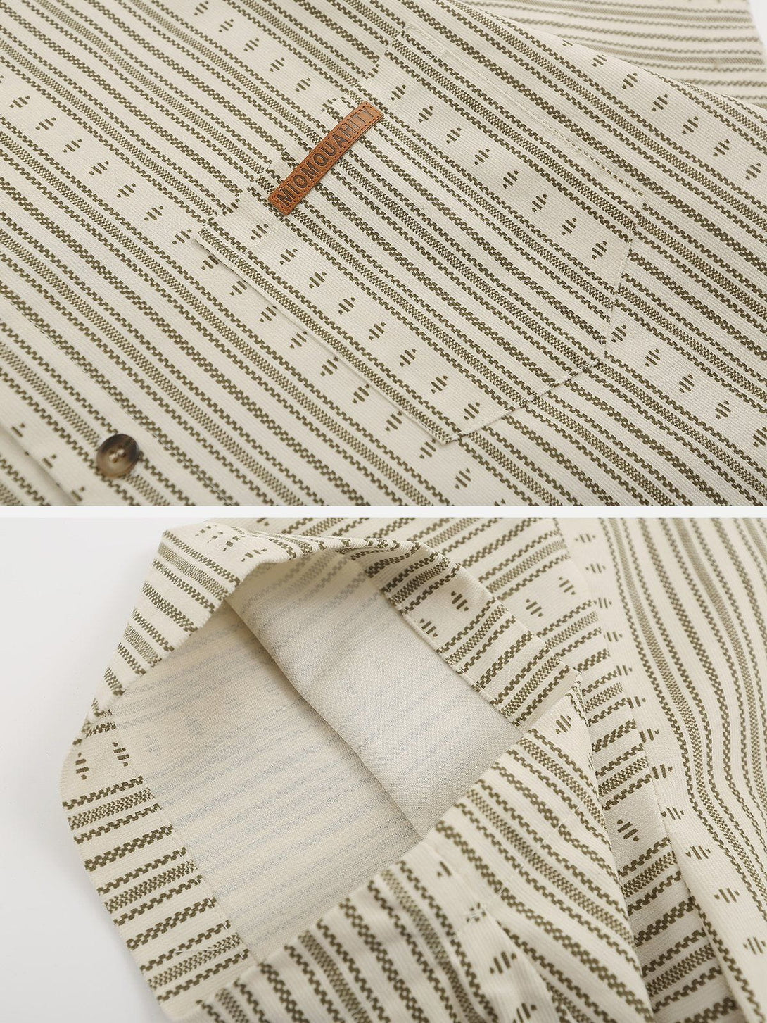AlanBalen® - Vintage Stripe Short Sleeve Shirts AlanBalen