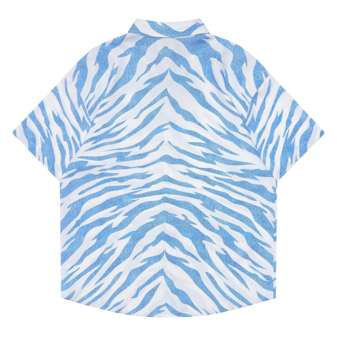 AlanBalen® - Zebra Graphic Sleeve Shirt AlanBalen