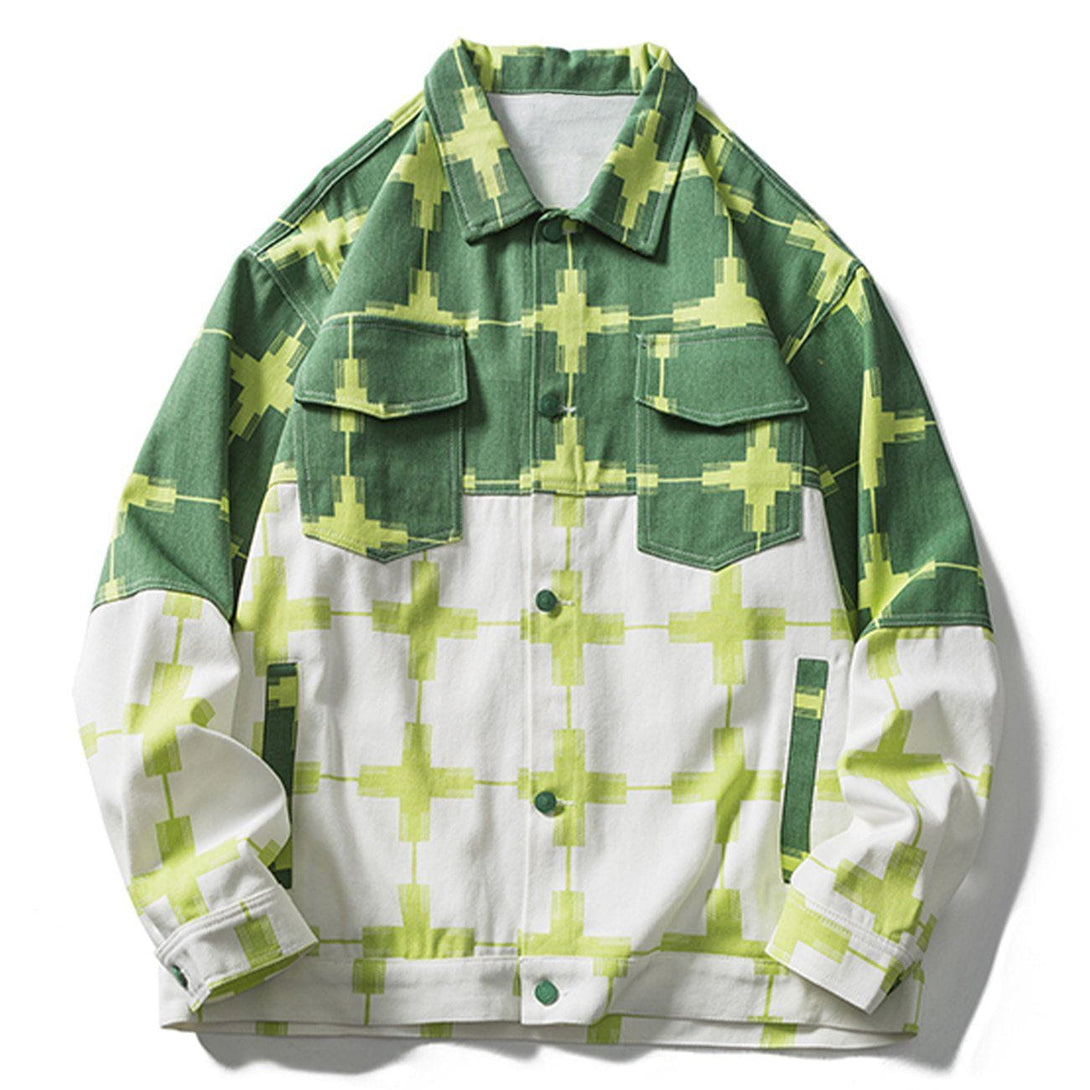 AlanBalen® - Contrast Panel Print Jacket AlanBalen